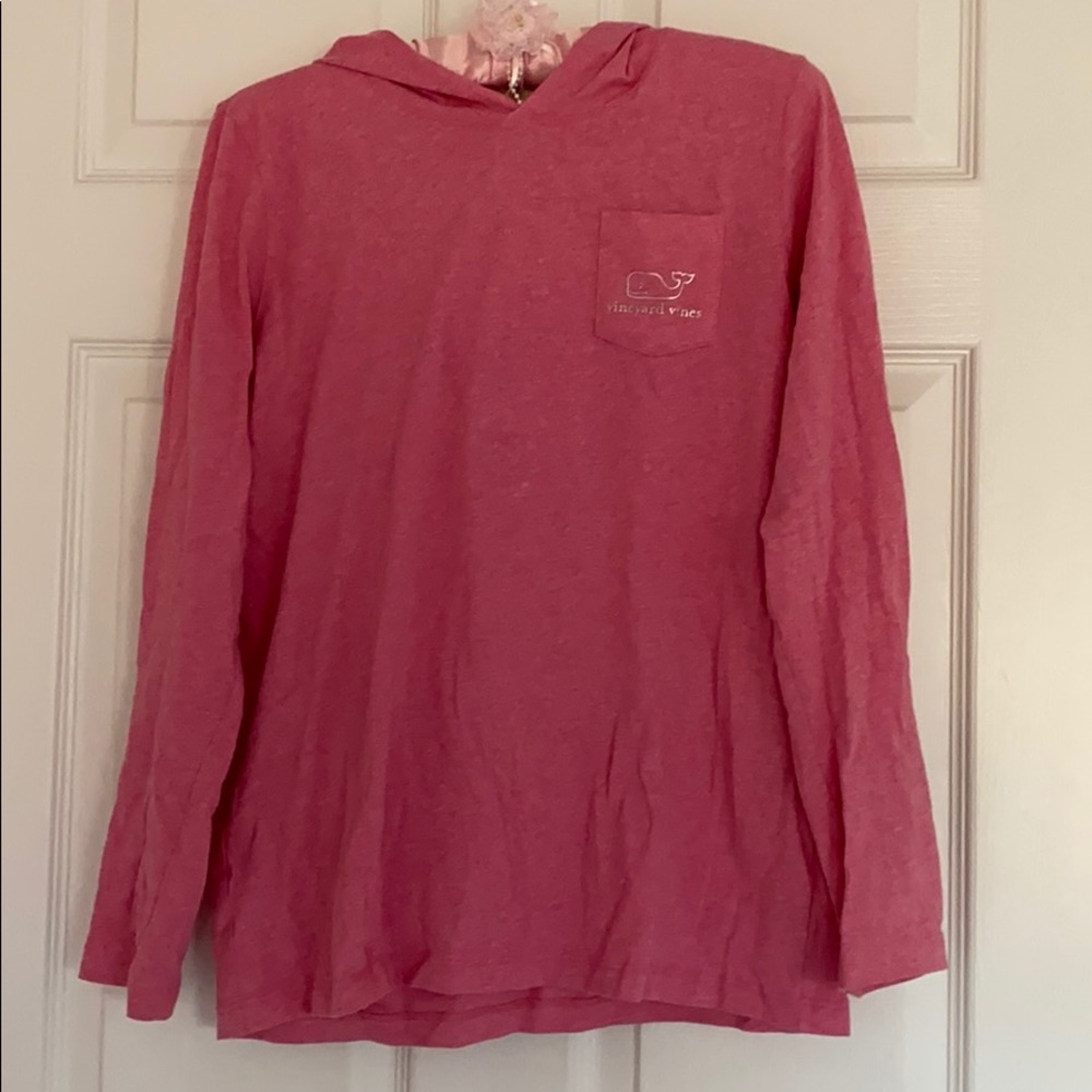 Vineyard Vines Pink and Silver Hoodie Tee